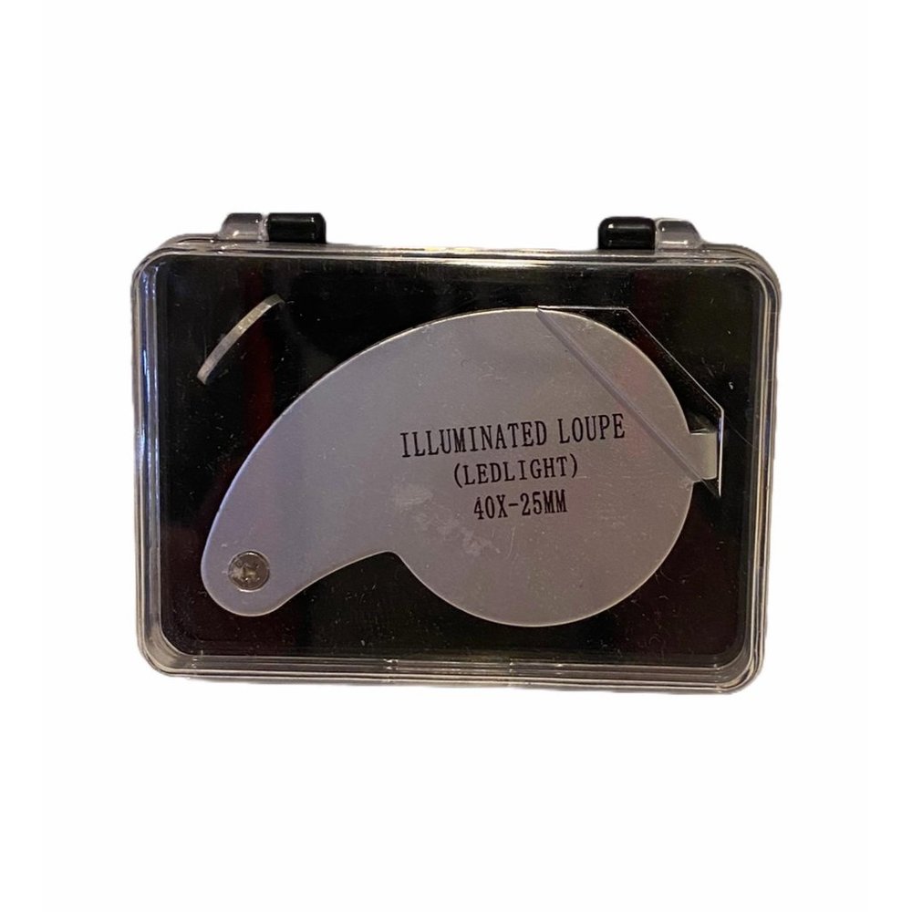 Illuminated Loupe 40x -25mm Led Handheld Jewelers Eye Loop With Storage Case